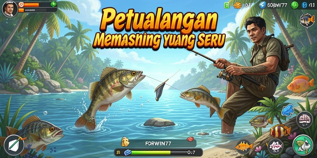 Gameplay seru FORWIN77 dengan aksi memancing yang mendebarkan.