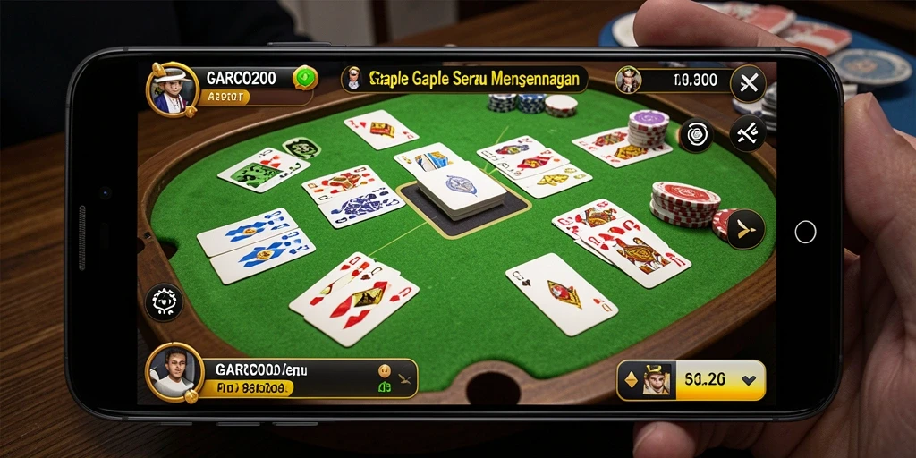 Tampilan gameplay Gaple yang seru dan menarik di GARCO200.