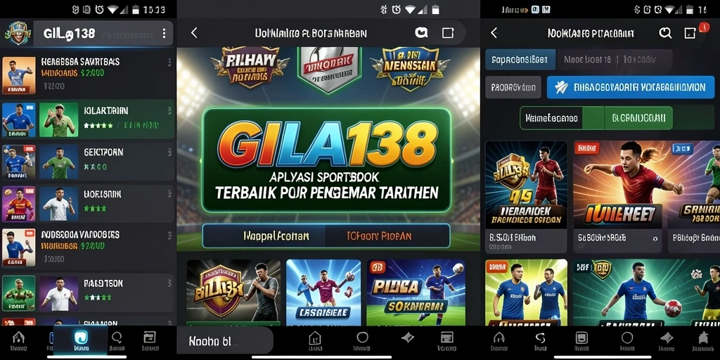 Screenshot utama GILA138 menampilkan berbagai jenis taruhan olahraga yang tersedia.