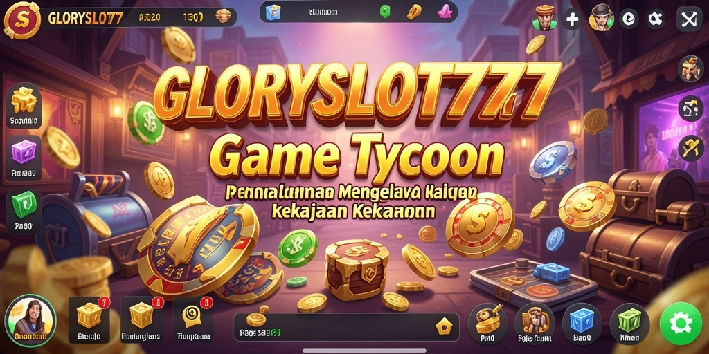Screenshot gameplay GLORYSLOT777 menampilkan pengelolaan bisnis yang seru.