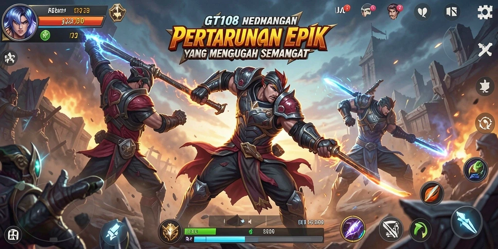 Gameplay mendebarkan dengan pertarungan karakter yang kuat di GT108.