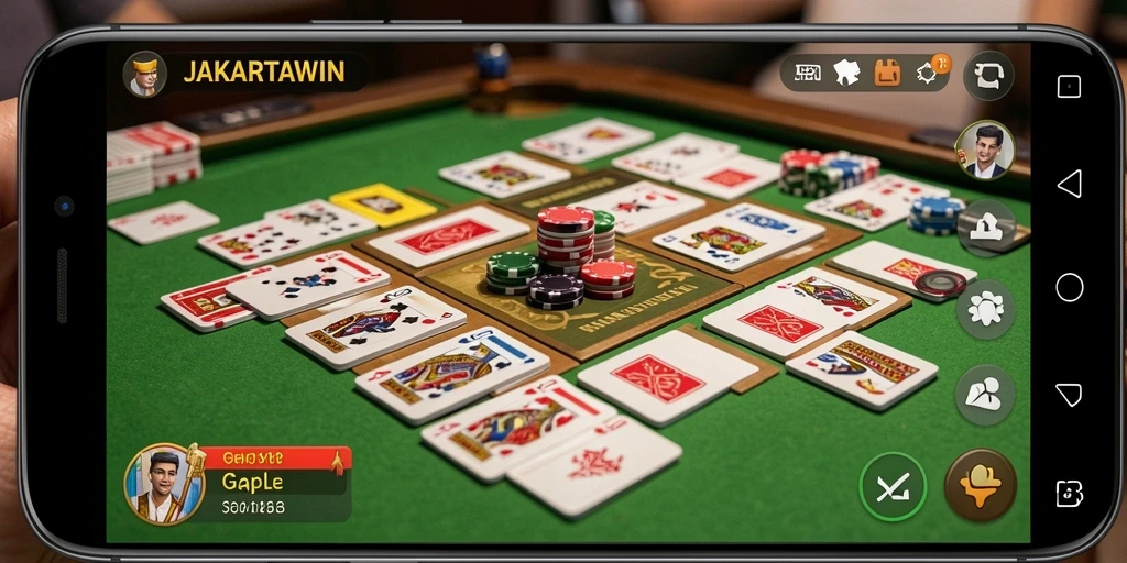 Tampilan menarik dari gameplay Gaple di JAKARTAWIN.