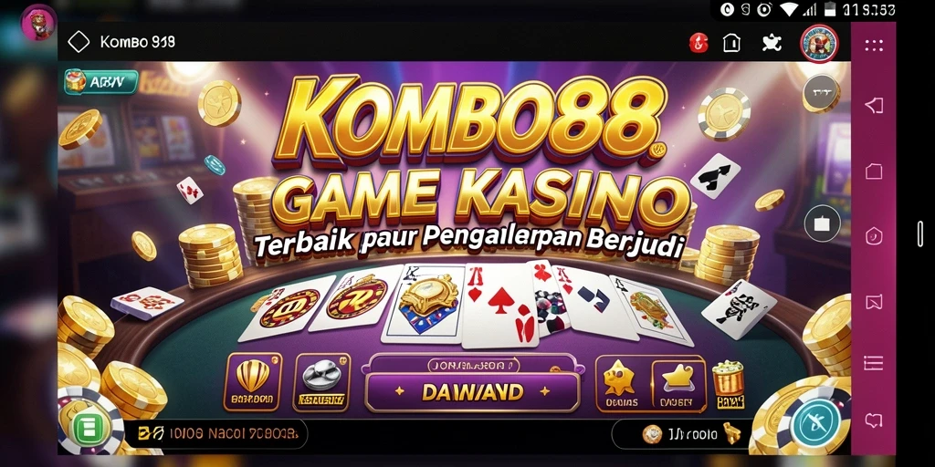 Screenshot gameplay KOMBO88 yang menampilkan suasana kasino yang seru.