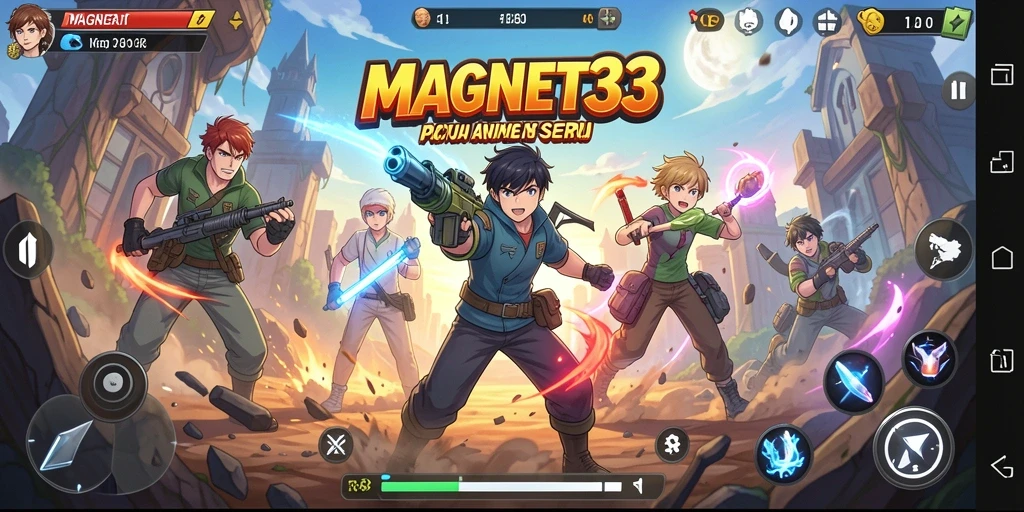 Tampilan gameplay MAGNET33 yang menakjubkan dan penuh warna dari dunia anime.