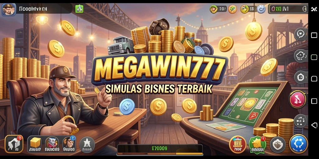 Tampilan gameplay MEGAWIN777 yang menampilkan simulasi bisnis menarik.