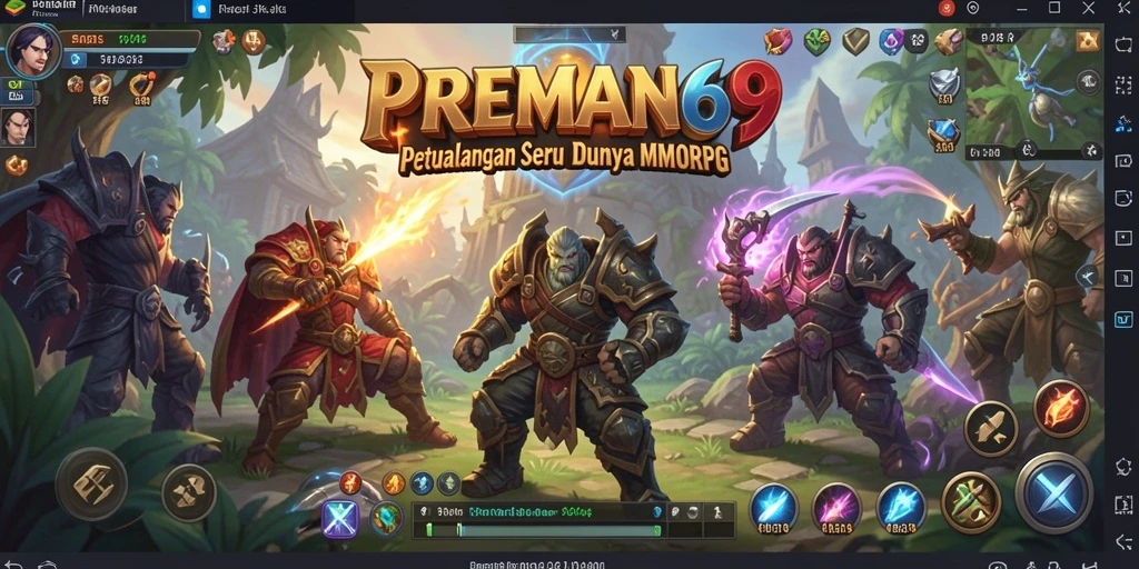 Tampilan seru gameplay MMORPG dalam PREMAN69 yang penuh aksi.