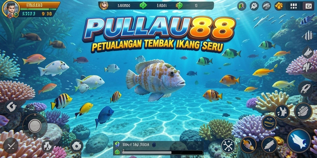 Tampilan gameplay PULAU88 dengan aksi menembak ikan yang seru.